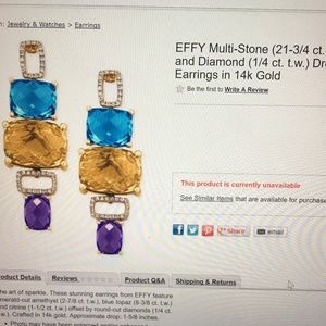 Effy earrings pierced genuine stones diamonds and